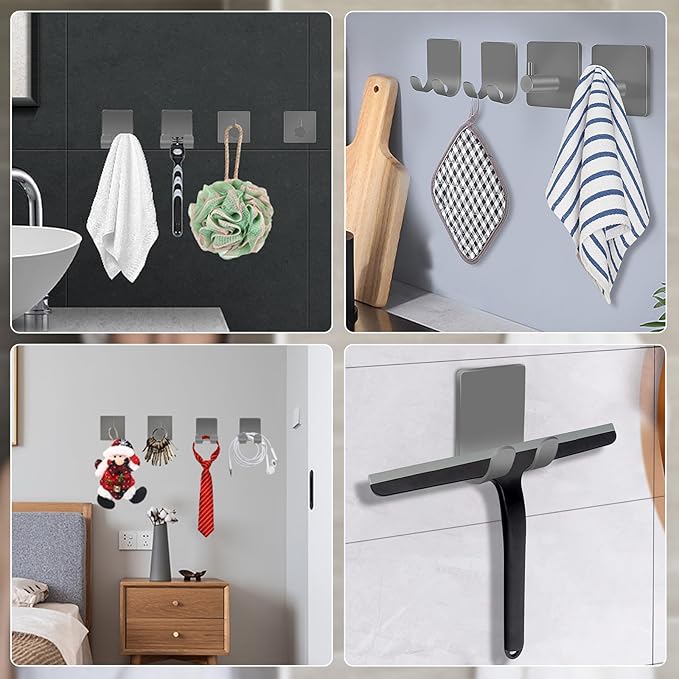 CGBE Razor Holder for Shower, 4 Packs Shaver Holder and Hooks, Self Adhesive - Image 7