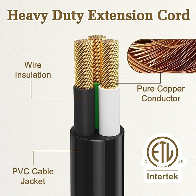 6FT 14 Gauge Outdoor Extension Cord 6-Outlet 14/3 SJTW Heavy Duty Extension Cord - Image 6