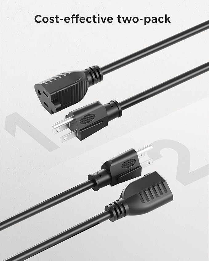Cable Matters 2-Pack 16 AWG Heavy Duty 13A Power Extension Cord - 6ft - Image 6