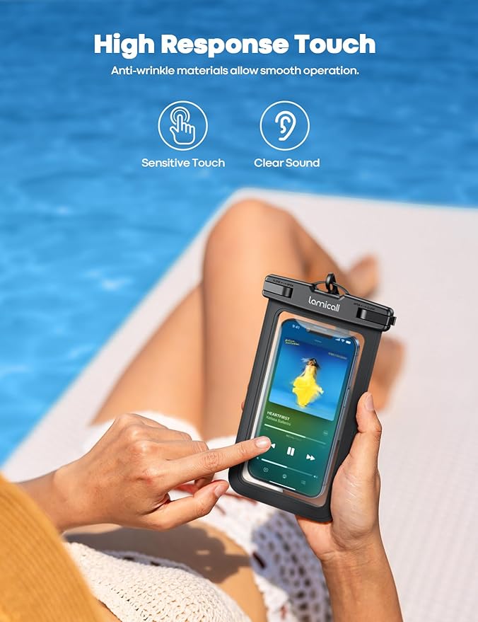 Lamicall 2Packs Waterproof Phone Pouch, Beach Bags, Vacation Essentials - Image 5
