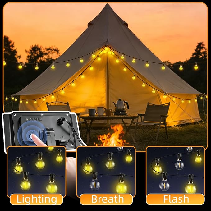 33FT Solar Lights Outdoor Waterproof: G40 10M Shatterproof Bulbs Patio Lights - Image 3