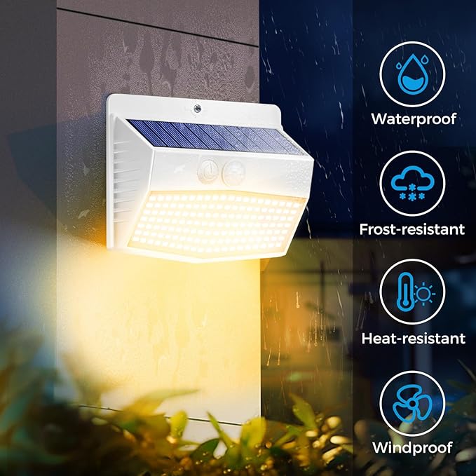Peasur 6 Packs Solar Outdoor Lights Motion Sensor, Solar Security Lights - Image 4