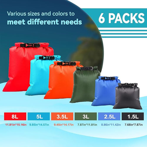 6PCS Dry Bags Waterproof, Lightweight Dry Bags - Image 2