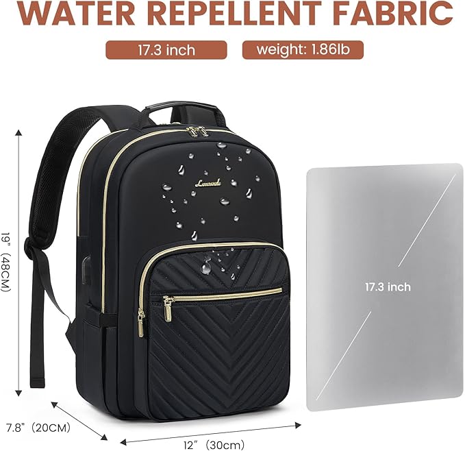 LOVEVOOK Laptop Backpack for Women 17.3 inch, Cute Womens Travel Backpack Purse - Image 4