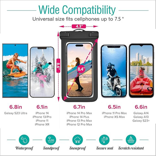 6 Pack Waterproof Phone Pouch IPX8 Universal Waterproof Case Dry Bag Phone - Image 2