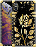 Compatible with iPhone Xs Max Case, Shine Gold Rose Luxury Golden Decoration by Unknown