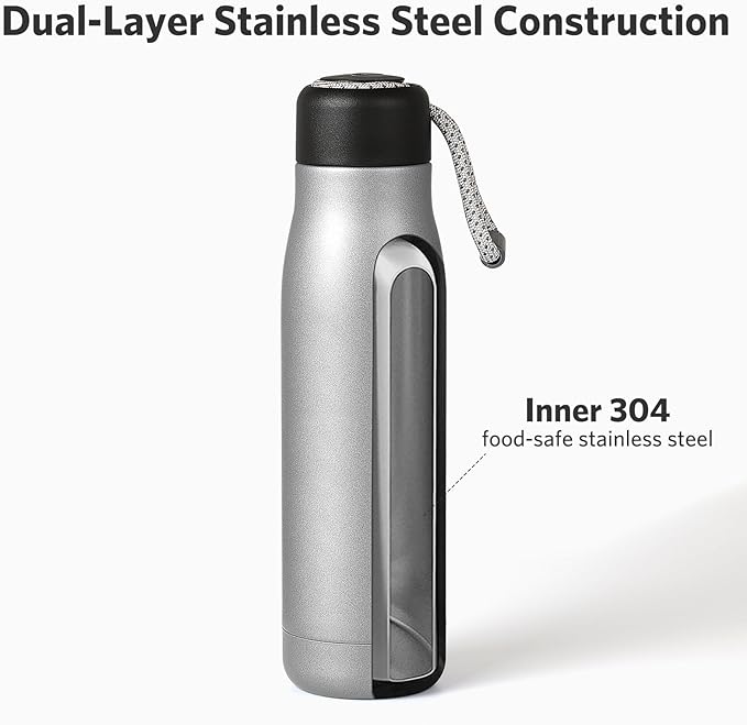 17 oz Stainless Steel Water Bottle Double Wall Vacuum Insulated Kids Wide Mouth - Image 4
