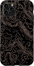 Topography Black & Brown Abstract Pattern Topographic Map Case by Unknown