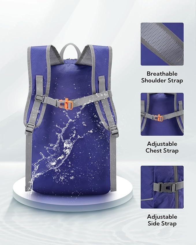 WATERFLY Hiking Packable Daypack Backpack: 25L Ultra Lightweight Day Pack - Image 4
