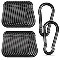 Black Carabiner, Heavy Duty Galvanized Steel Spring Snap Hook Carabiner Clips by High-PQ