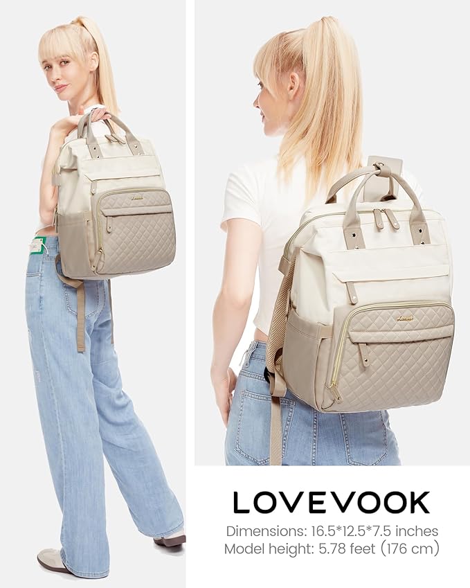 LOVEVOOK Laptop Backpack for Women, 15.6'' Waterproof Nurse Bag Teacher Work - Image 4