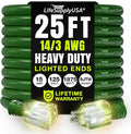 25ft Outdoor/Indoor Extension Cord 14/3 Gauge Heavy Duty 3 Prong SJTW, by LifeSupplyUSA