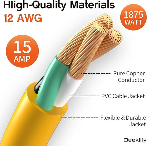 12 Gauge 150 FT Heavy Duty Outdoor Extension Cord Waterproof - Image 2