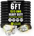 6ft Outdoor/Indoor Extension Cord 3-Outlet 12/3 Gauge Extra Heavy Duty 3 Prong by LifeSupplyUSA