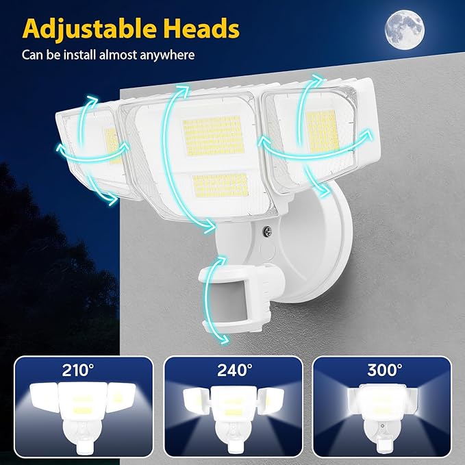90W 10000LM LED Security Lights Motion Sensor Outdoor Lights, 4 Head Dusk to - Image 7