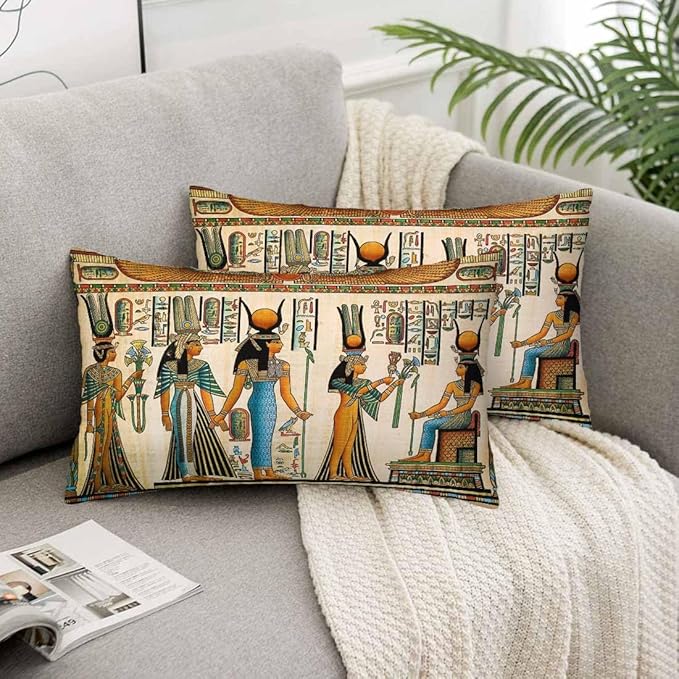 Old Egyptian Empire Couch Pillow Covers 12 X 20 0 Set of 2 Pillowcases - Image 5