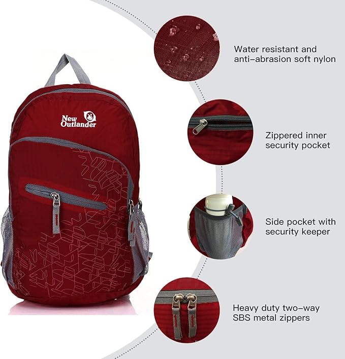 Outlander 20L/33L- Most Durable Packable Lightweight Travel Hiking Backpack - Image 3