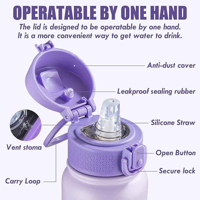 OLDLEY 20 Oz Insulated Stainless Steel Water Bottle - Image 7