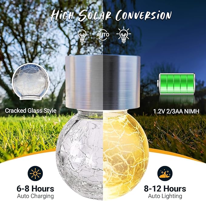 GIGALUMI Solar Lights Outdoor Waterproof, 12 Pack Solar Hanging Lights Garden - Image 6