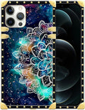 Compatible with iPhone 12 Case, Starry Sky Colourful Mandala Luxury Golden by Unknown