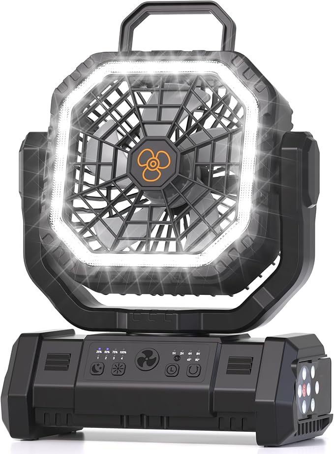 Portable Fan Rechargeable, 20000mAh Cordless Battery Powered Camping Fan by Honesorn