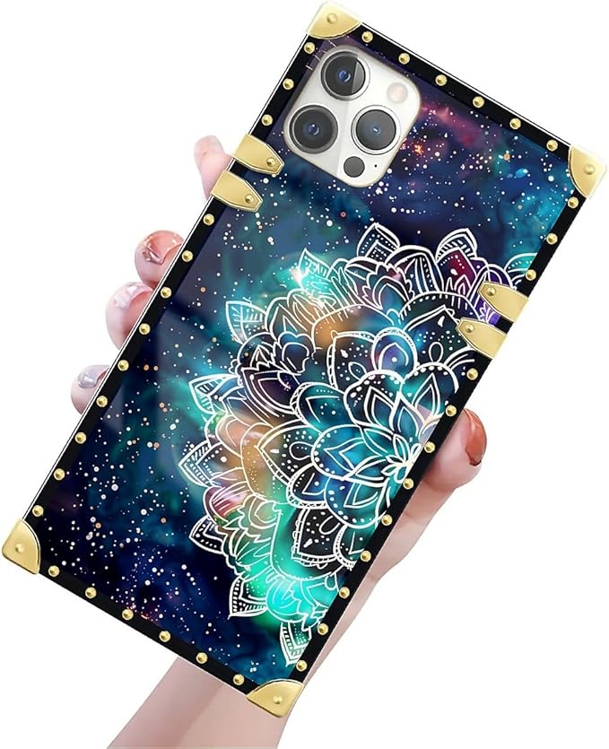 Compatible with iPhone 12 Pro Max Case, Starry Sky Colourful Mandala Luxury - Image 3