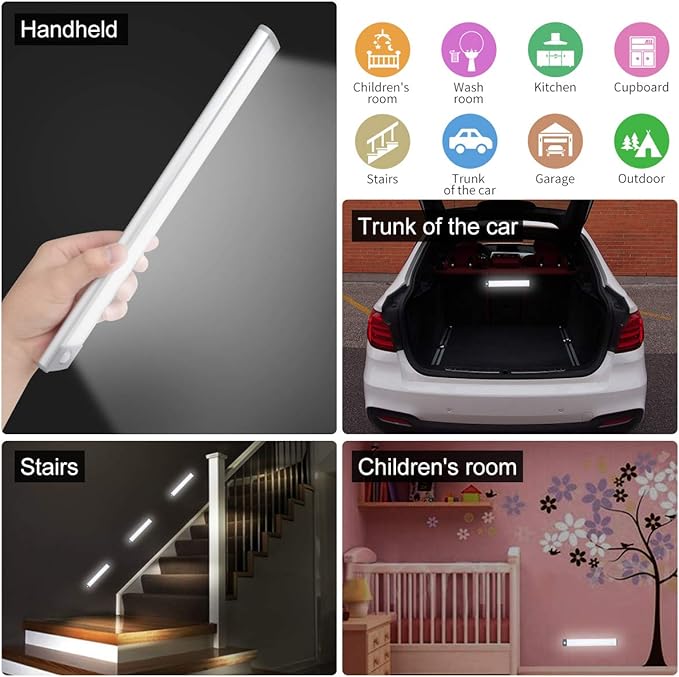 30-LED Motion Sensor Cabinet Light, Under Counter Closet Lighting, Wireless USB - Image 6