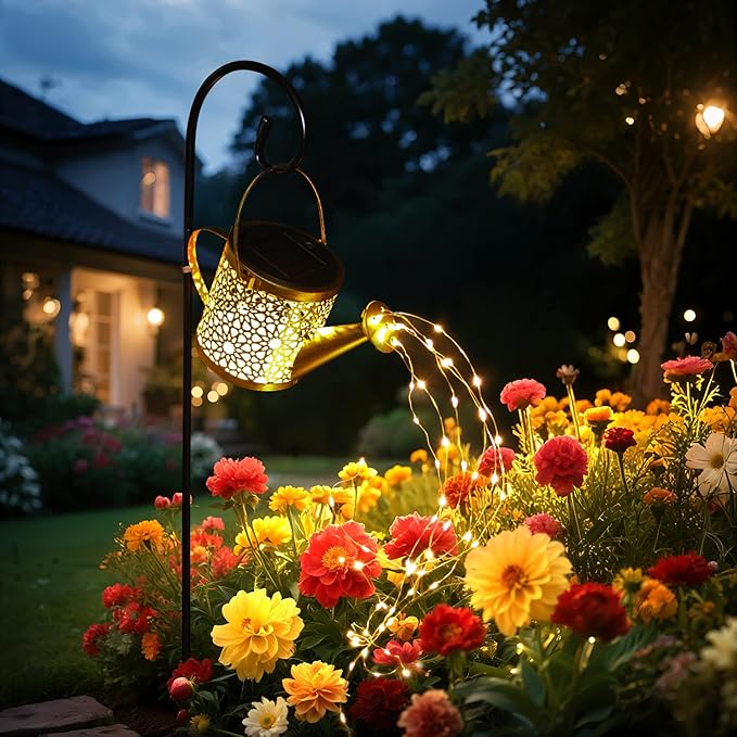 X-PREK Solar Garden Lights Outdoor Lanterns Decoration, Metal Solar Watering - Image 6