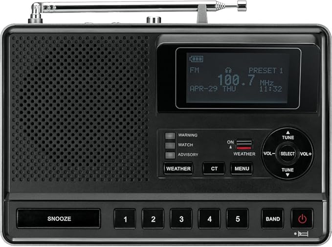 Sangean CL-100 NOAA, S.A.M.E and Public Alert Certified Weather Alert Table-Top - Image 2