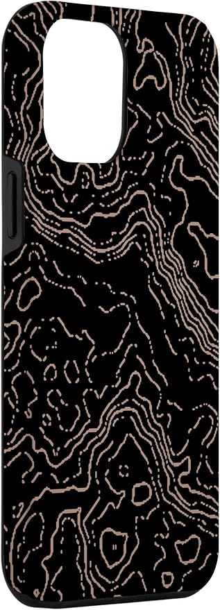 Topography Black & Brown Abstract Pattern Topographic Map Case - Image 3