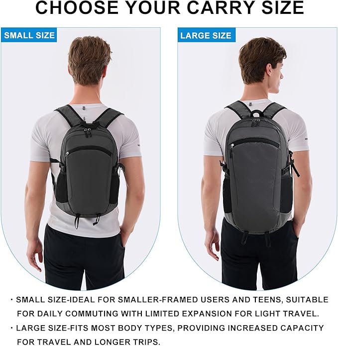 Lightweight Hiking Backpack 30L Packable Foldable Daypack Collapsible Travel - Image 3
