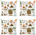 Ambesonne Adventure Throw Pillow Cushion Case Pack of 4, Camping Equipment by Ambesonne