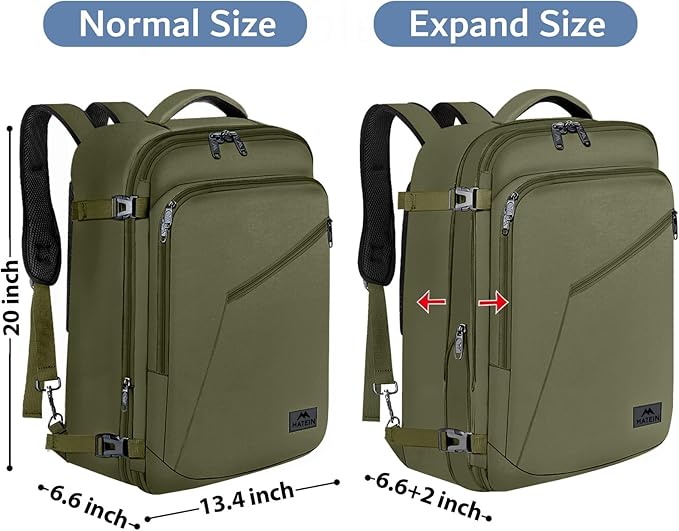 MATEIN Mens Backpack for Travel, Extra Large Expandable Carry on Backpack - Image 5