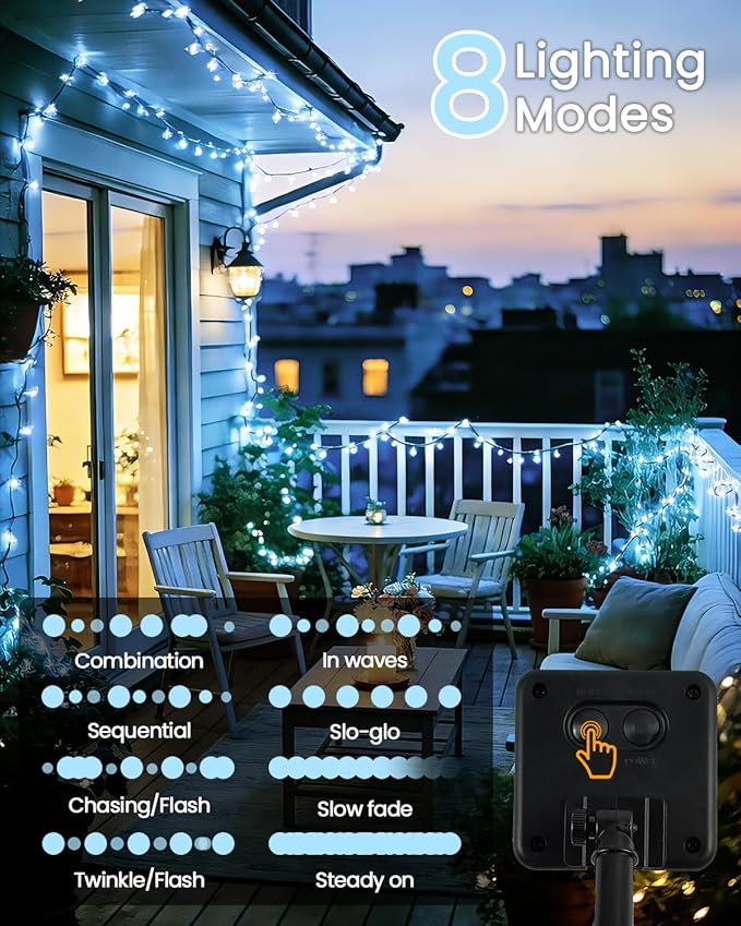 OZS 4 Pack 320LED Solar String Lights - Image 3