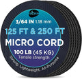 TECEUM Micro Paracord – 1.18 mm X 125 ft – Micro Utility Cord – Thin Braided by TECEUM