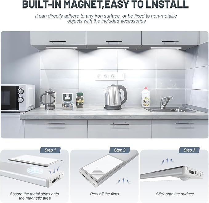 6 Pack Under Cabinet Lights Wireless, 40 LED Motion Sensor Light Indoor - Image 7