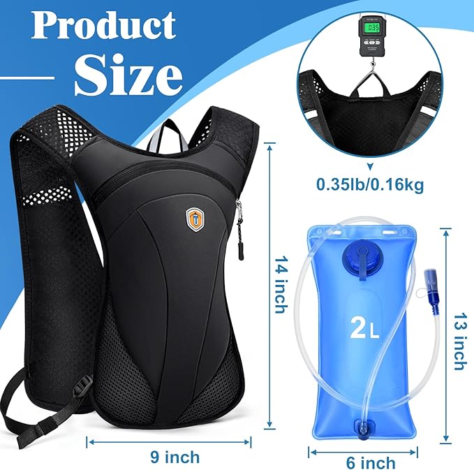 Hydration Backpack with 2L Water Bladder Bag, Lightweight and Breathable - Image 2