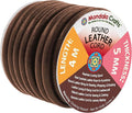 Mandala Crafts Round Genuine Dark Brown Leather Cord by MandalaCrafts