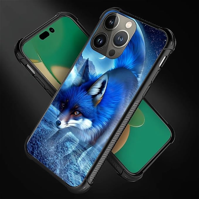 for iPhone 14 Pro Max Case, Snowy Mountain Fox Lake Pattern Graphic Design Girl - Image 7
