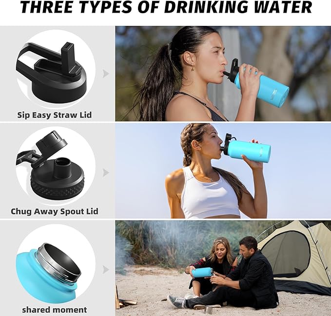 32oz Insulated Water Bottle, BPA Free&Leak Proof, Stainless Steel Water Flask - Image 3