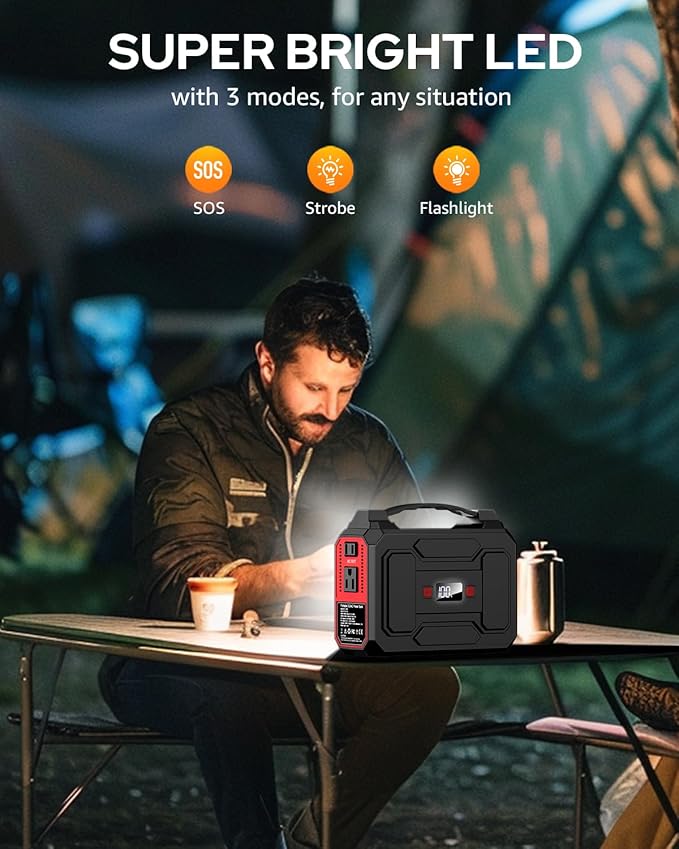 Solar Powered Generator 200W Peak/100W Rated, Portable Solar Generator Power - Image 7