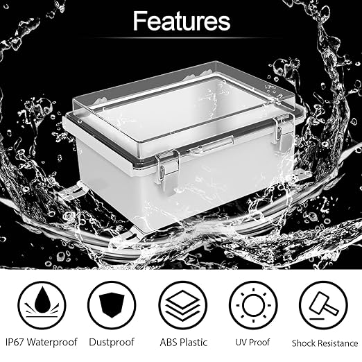 LeMotech Electrical Box, IP67 Waterproof Hinged Clear Cover Stainless Steel - Image 3