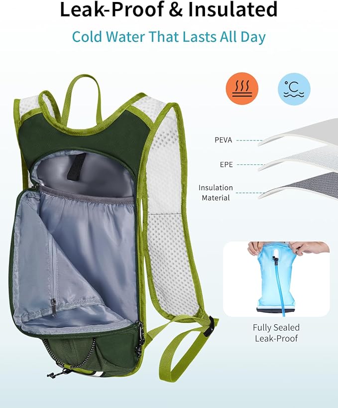 ECOHUB Hydration Backpack with 2L Water Bladder, Lightweight Running Hydration - Image 3