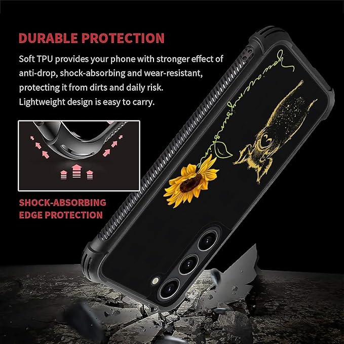 for Samsung Galaxy S23 Case, Pig Sunflower Yellow Sunshine Pattern Graphic - Image 6