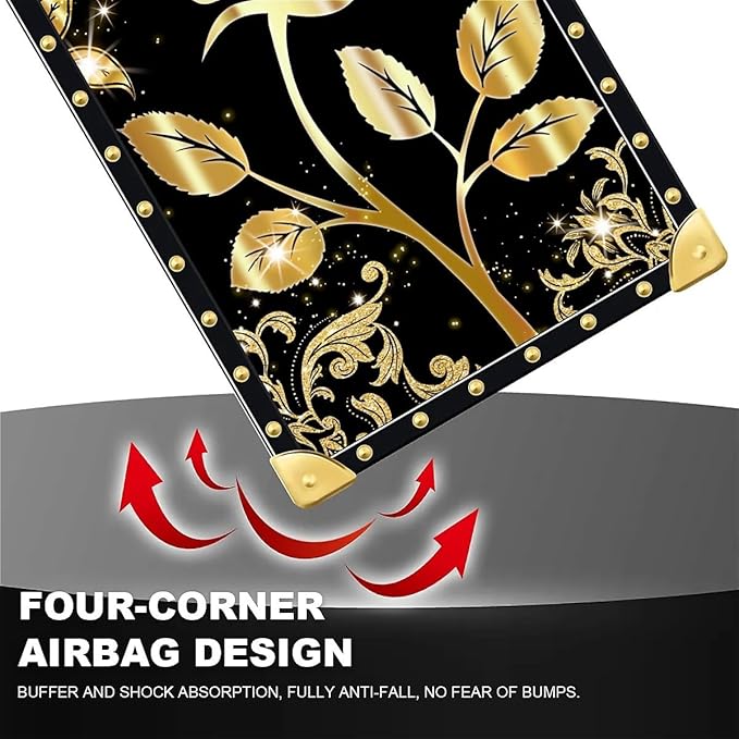 Compatible with iPhone XR Case, Shine Gold Rose Luxury Golden Decoration - Image 6