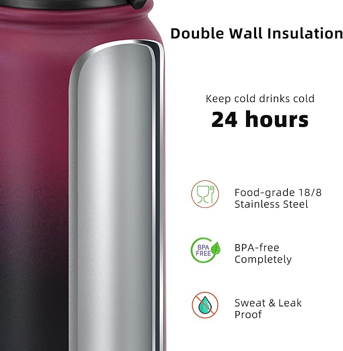 Fanhaw 20 oz Insulated Stainless Steel Water Bottle - Image 4