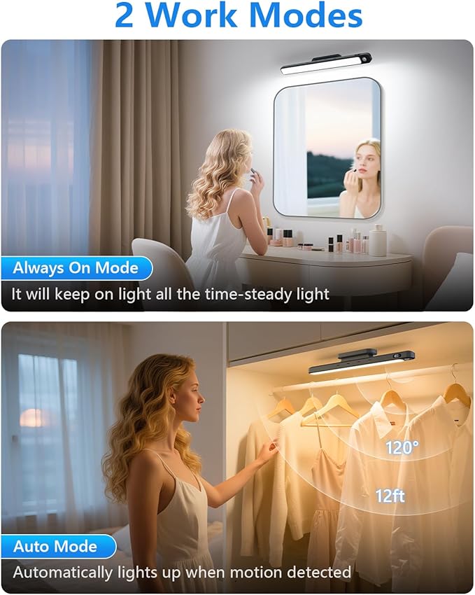 Ferswe 5W Motion Sensor Magnetic Light Bar, 2500mAh Rechargeable Under Cabinet - Image 3