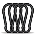 Large Carabiner Clip Hook, 4 inch 4 pcs Black Heavy Duty Spring Snap Hook Key by KINLINK