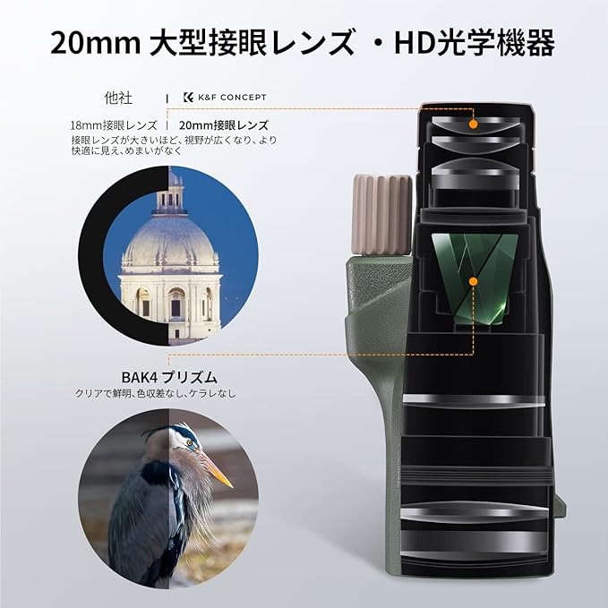 K&F Concept® IP68 10 Meters Waterproof 12X50 Monocular Telescope - Image 4