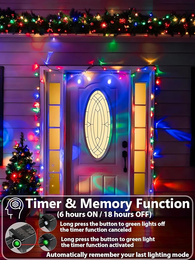 33 FT 100 LED Christmas Decoration Indoor Outdoor, Connetable Green Wire - Image 3